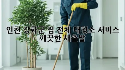 인천 강화군 집 전체 대청소 서비스: 깨끗한 새출발!